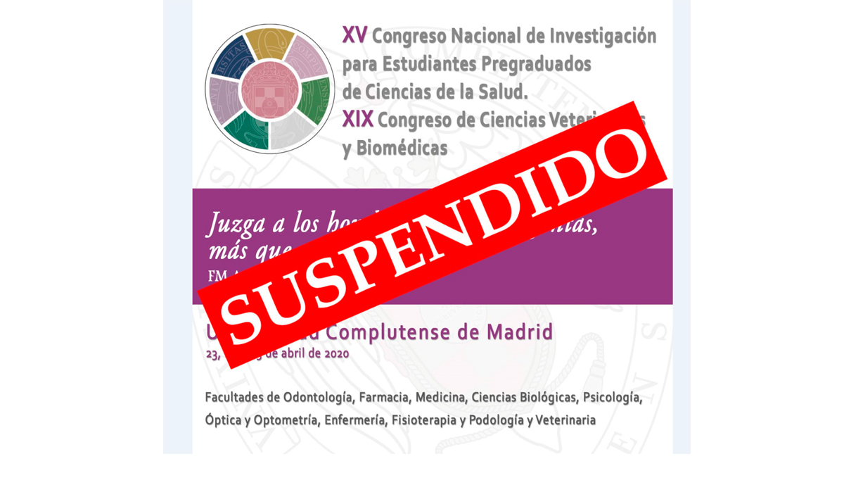 Cancelado el XV Congreso Nacional de Pregraduados de Ciencias de la Salud