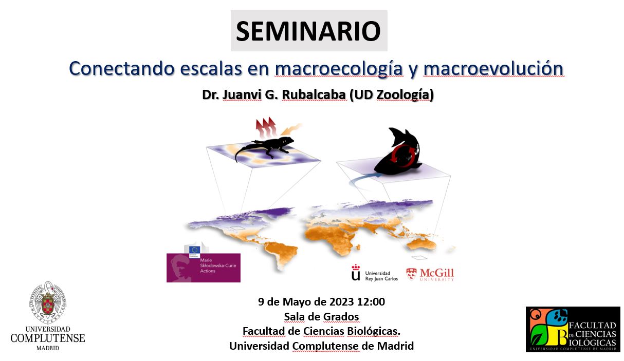 Seminario: Conectando escalas en macroecología y macroevolución. 9 de mayo, 12:00 h