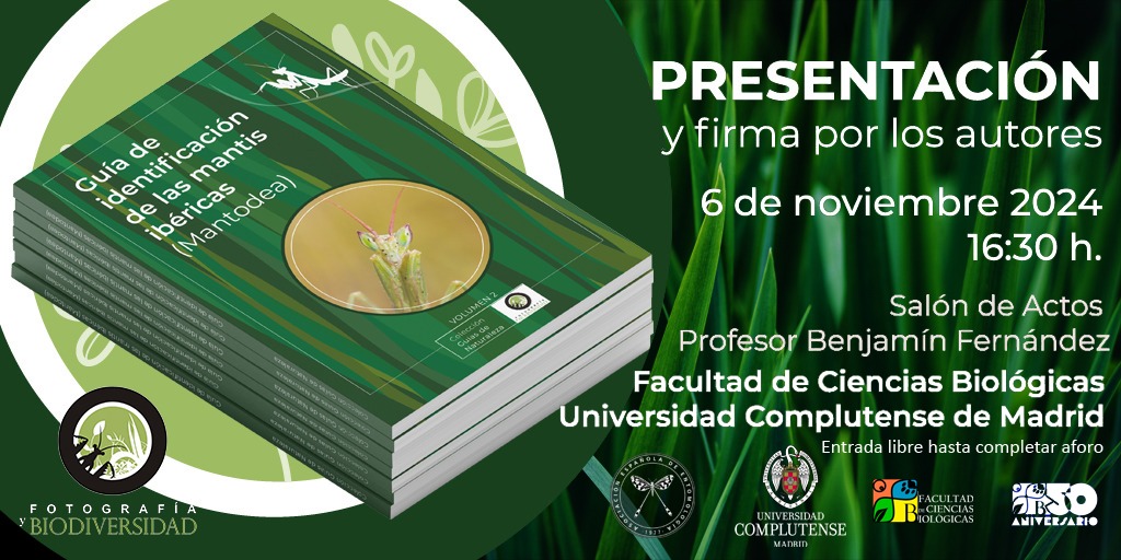 Presentación libro «Guía de identificación de las mantis ibéricas» 6 de noviembre