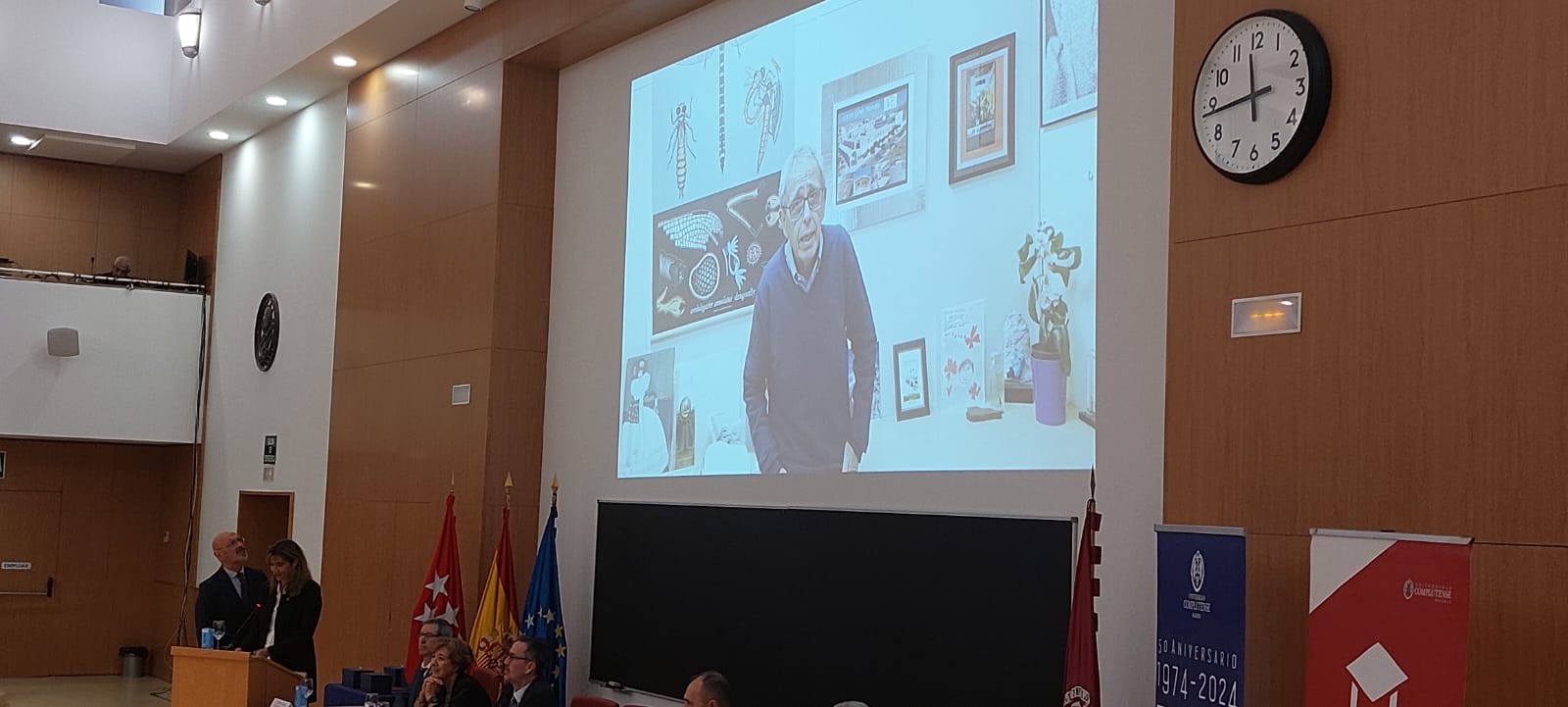 Intervención de Ginés Morata, Alumni ilustre por la Facultad de Ciencias Biológicas.